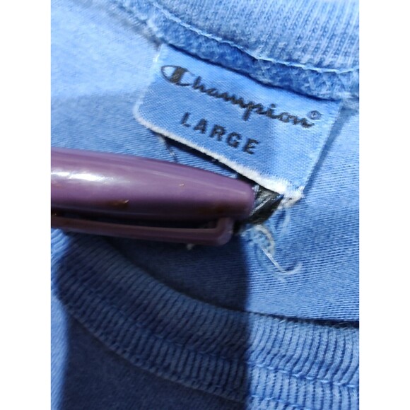 Champion Short Sleeve Algodon Faded Blue T-Shirt Size Adult Large Fast Shipping - Picture 7 of 11